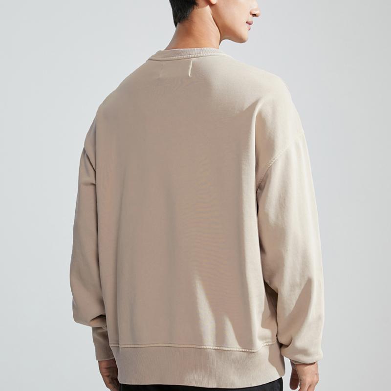 Calvin Klein Logo Embroidered Crew Neck Long Sleeve Sweatshirt Men Sweatshirt Milk-Tea J324475-PED