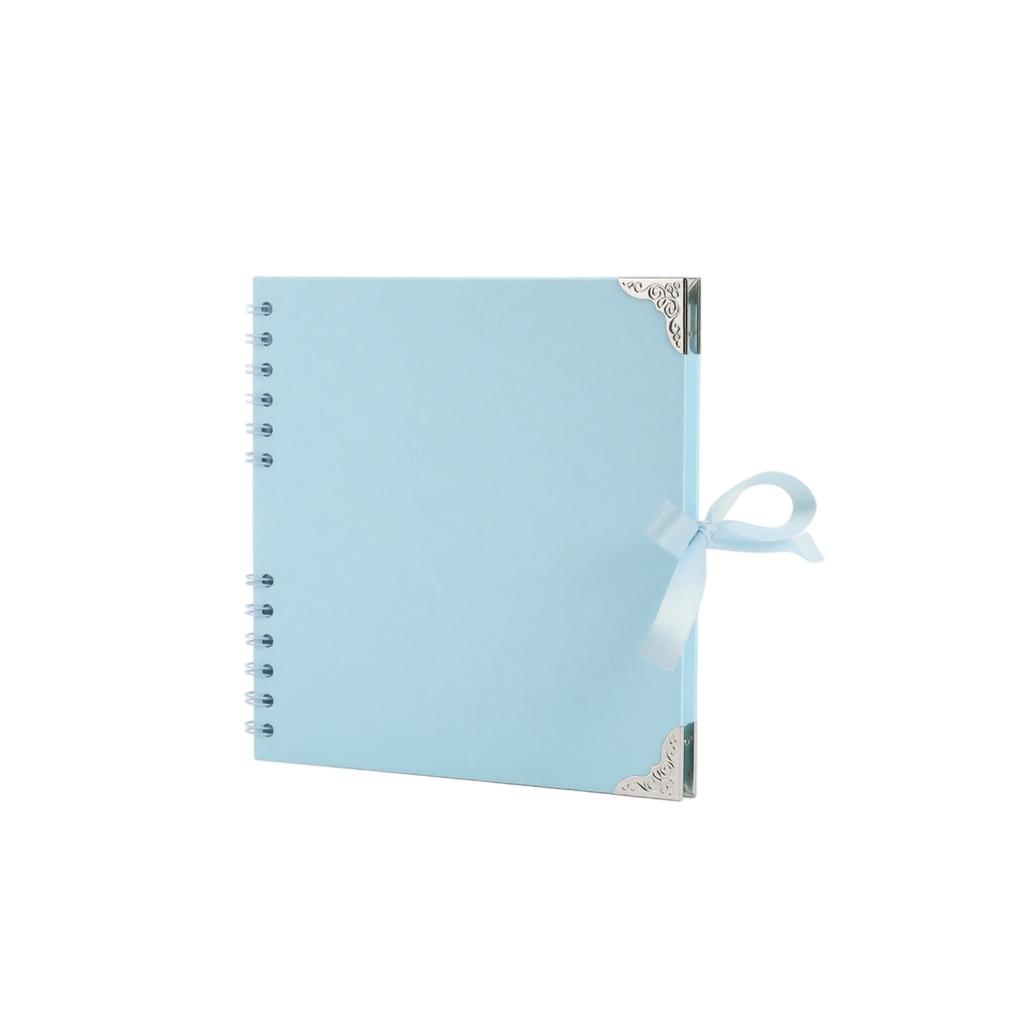 DIY Photo Album 88 Inch, Vintage with Corner Protectors, Ribbon, Black Cardstock Pages for Scrapbooking