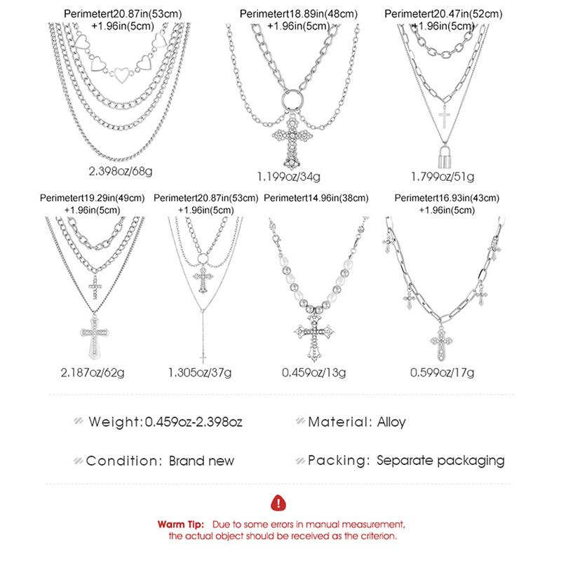 Retro Pearl Necklace Christian Cross Clavicle Chain Sweet Punk Pendant For Women Men Necklace Gifts