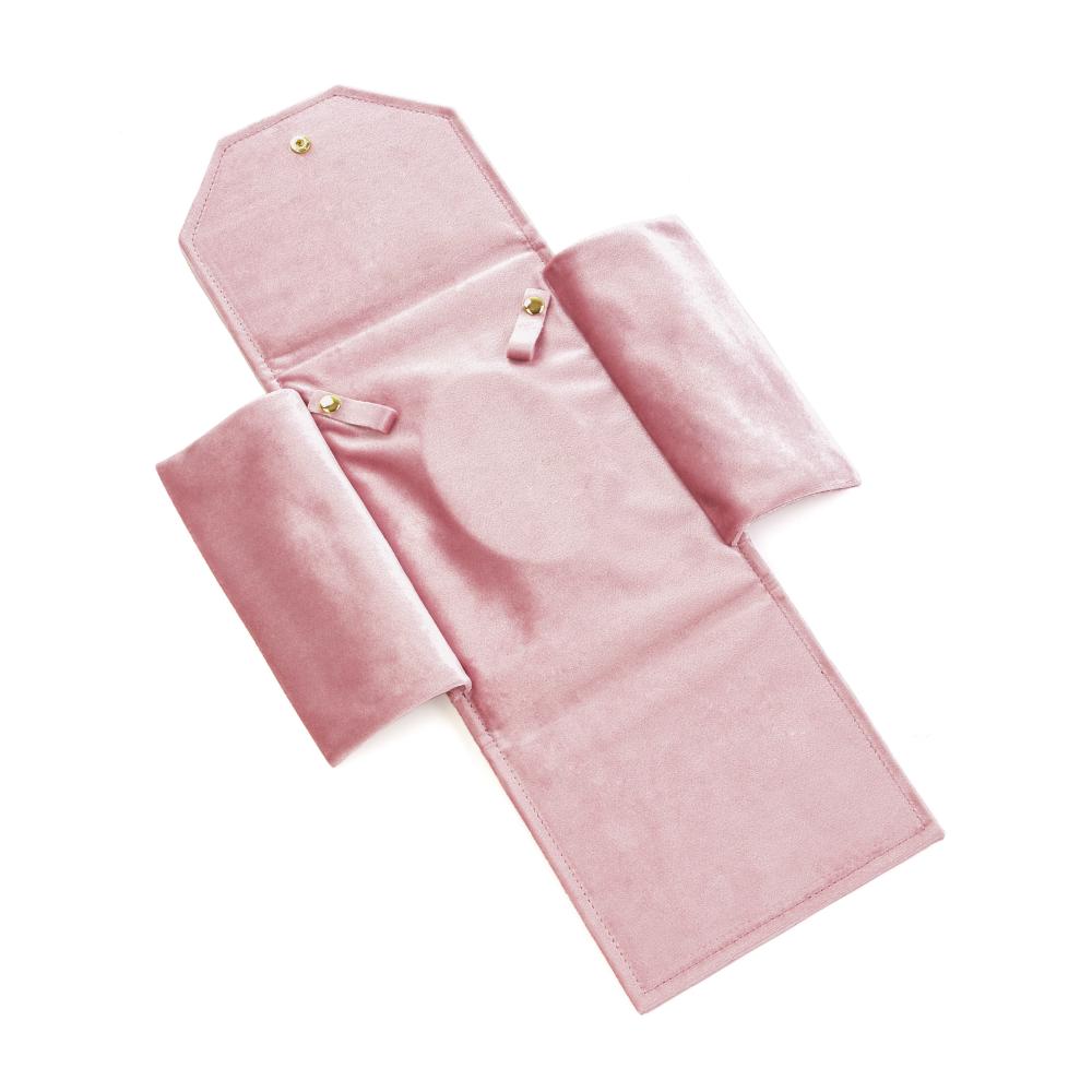 Hot Sale Luxury Velvet Envelope Jewelry Pouch Snap Button Necklace Storage Bag Pendant Gift Packaging Bag Custom Logo