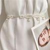 Temperament Elegant Waist Belt 100cm Pearl Belt Fashion Pearl Waist Chains  Girls Dress Strap
