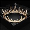 Baroque Vintage Royal Queen King Round Crystal Wedding Crown Bridal Tiaras and Crowns Diadem Bride Hair Jewelry Accessories
