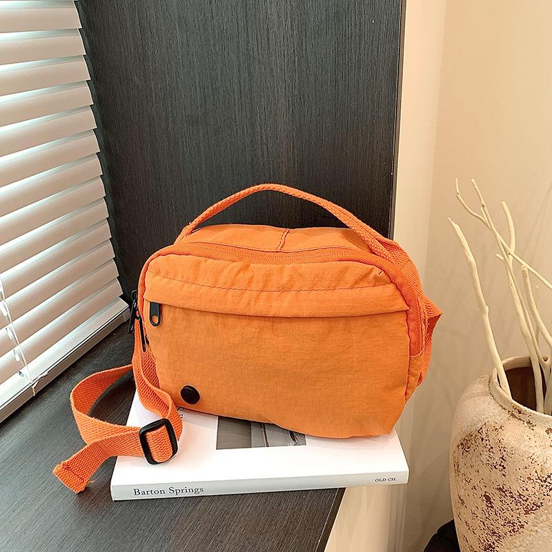 New Macaron Nylon Small Square Bag Waterproof and Lightweight Canvas Bag Bag Casual Fashion Shoulder Messenger Mobile Phone Bag