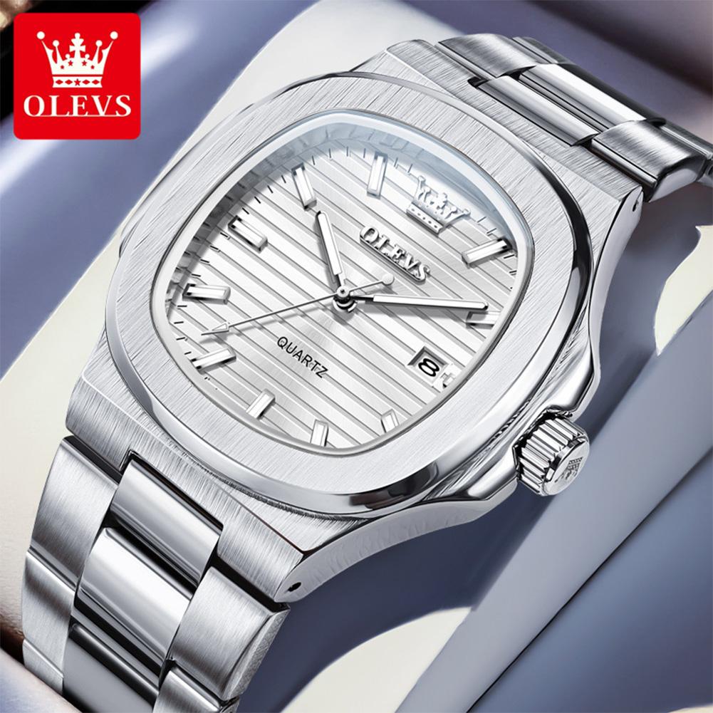 Classic Fashion Quartz Man Watch Luxury Simple Stainless Steel Band Waterproof Casual Date Watches for Mens