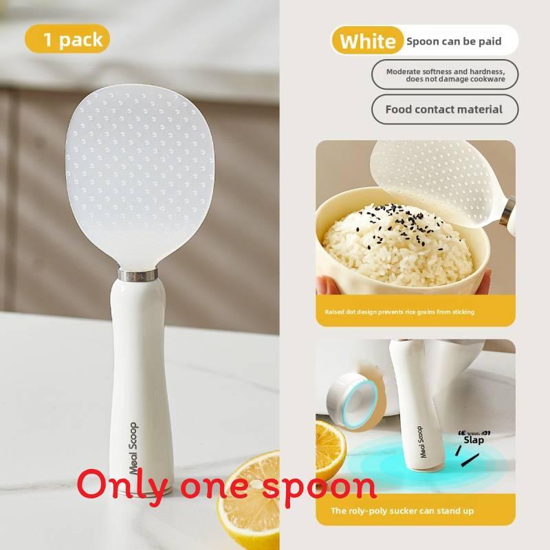 Modern Plastic Rice Spoon With Stand And Easy Cleaning For Kitchen Housewarming Gift