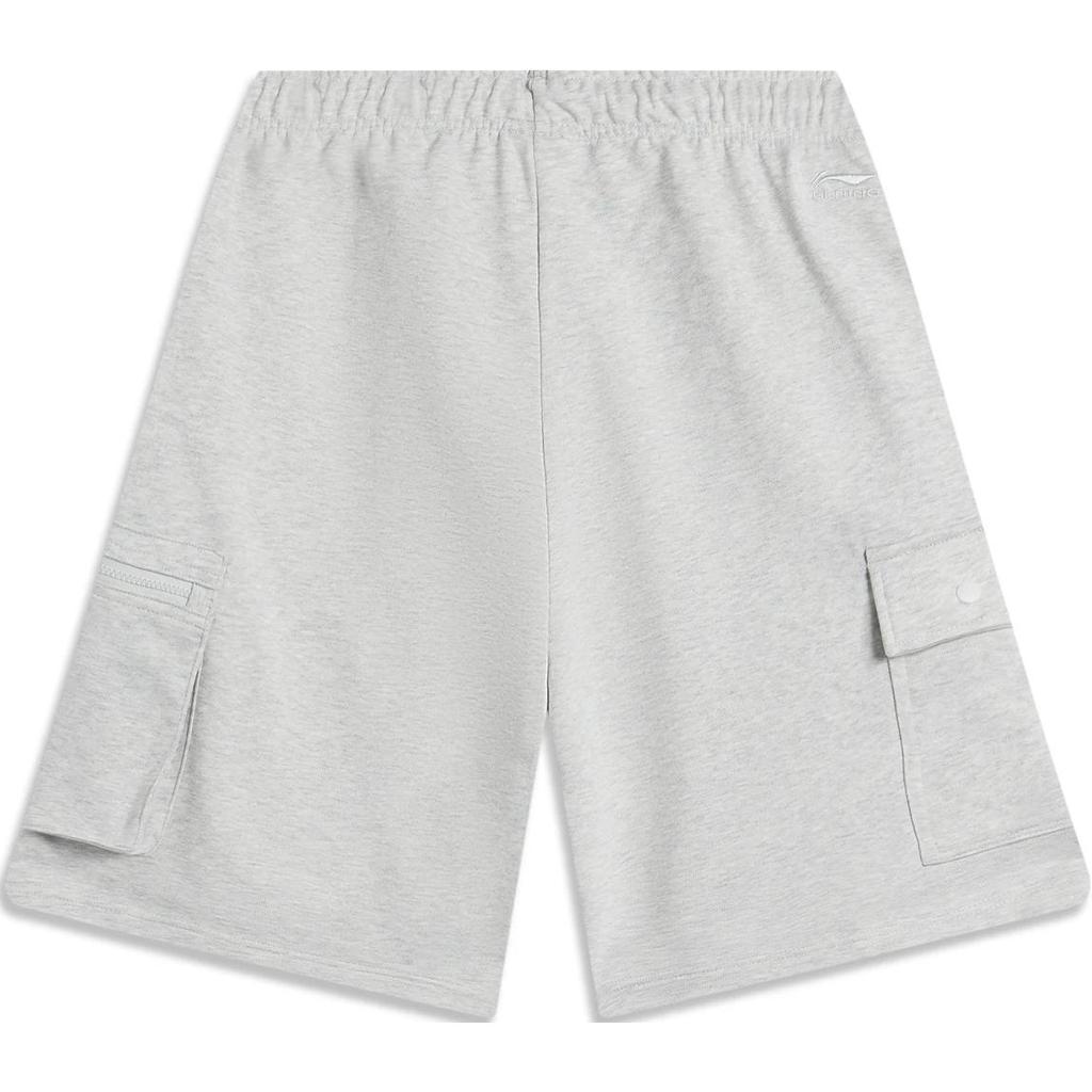 Série Estilo de Vida Esportivo Li Ning Cor Sólida Cintura Média Cordão Confortável Respirável Perna Reta Shorts Casuais Shorts Masculinos AKSU233-3