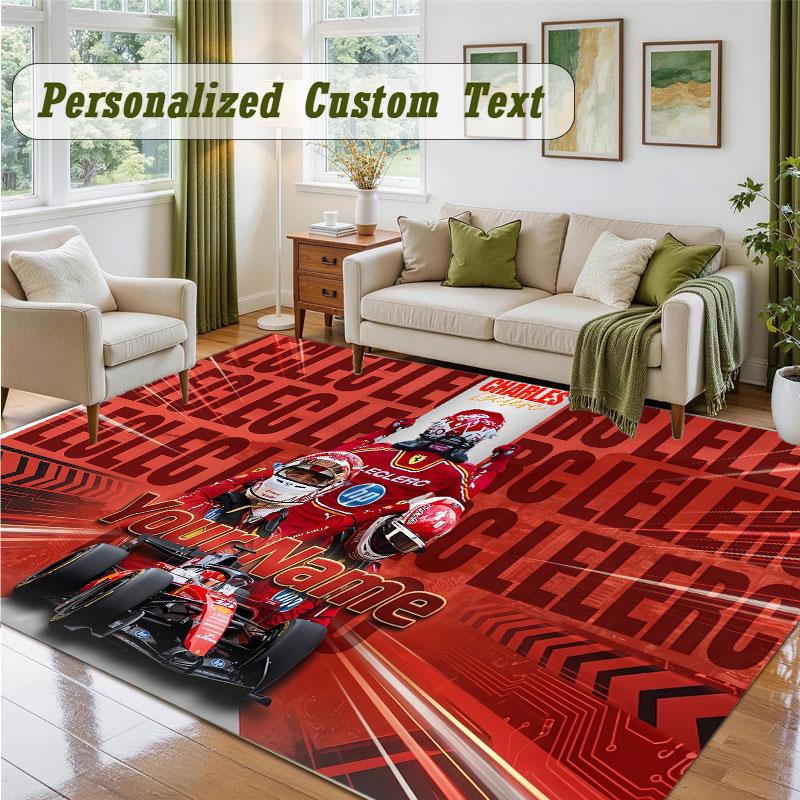 Crystal Velvet Square Rug Custom NameCharles Leclerc Pattern Non Slip Home Floor Decor Rug