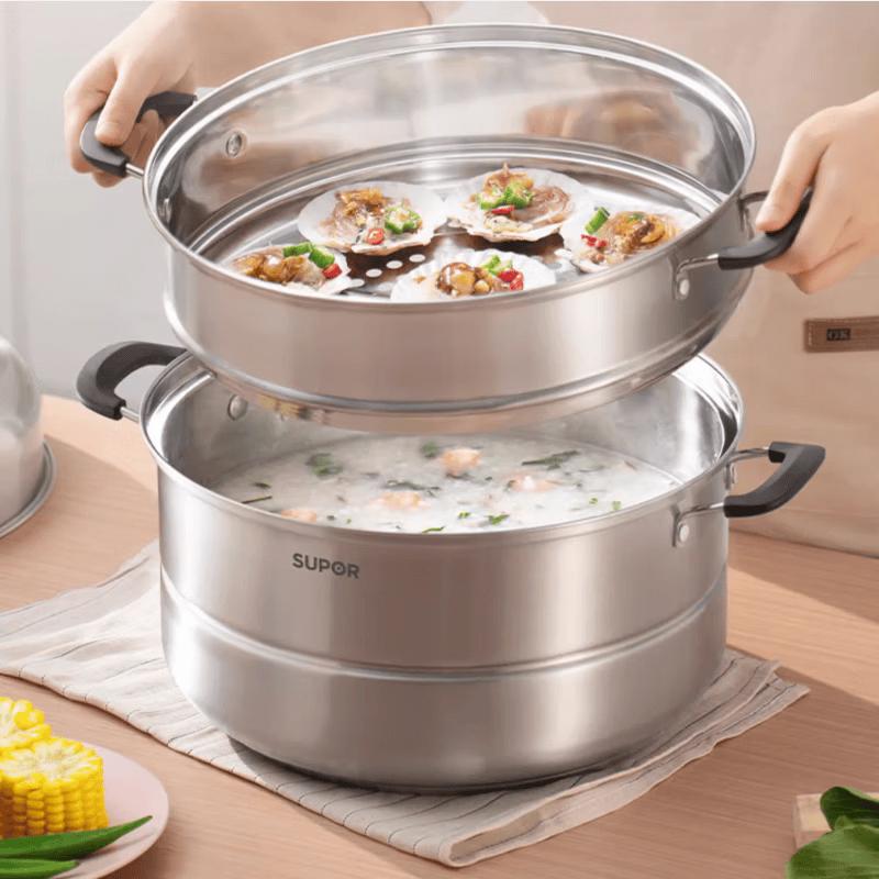 SUPOR 3-Tier 304 Stainless Steel Steamer Pot