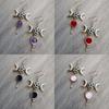 Natural Moon Long Chain Drop Earrings With Geometric Alloy Design For Fashionable Women