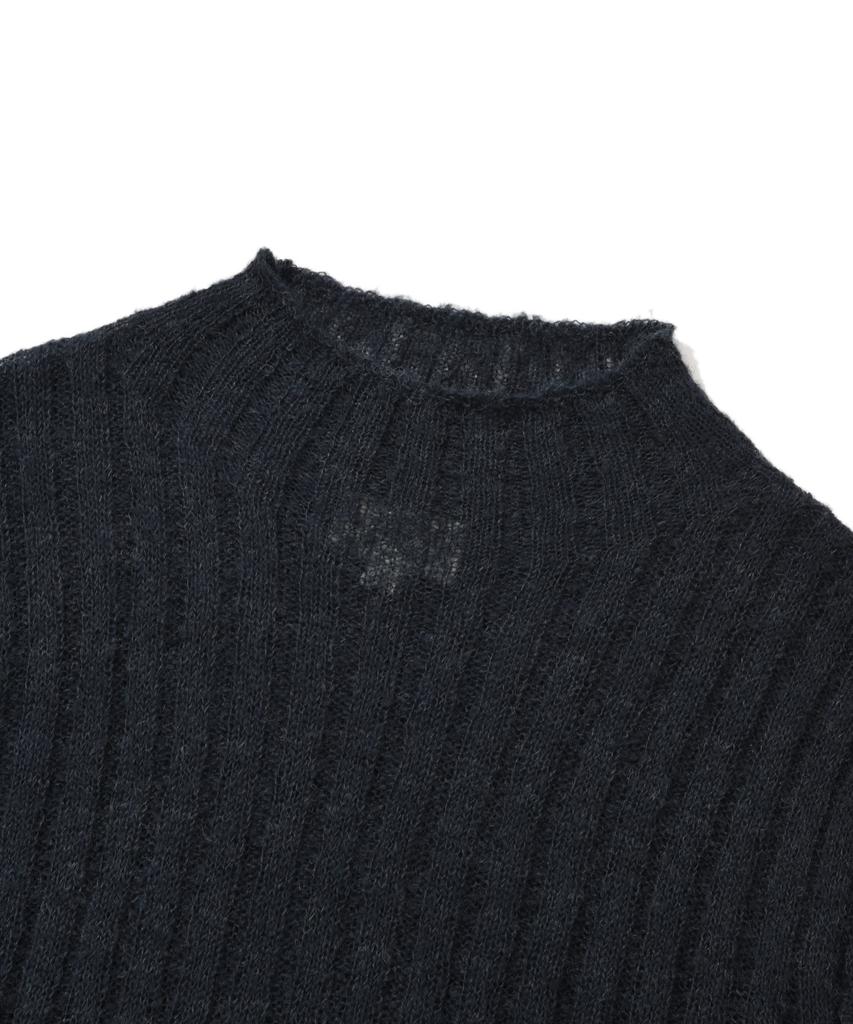 COVERNAT WOMAN Ribbed Turtleneck Knit Dark Blue
