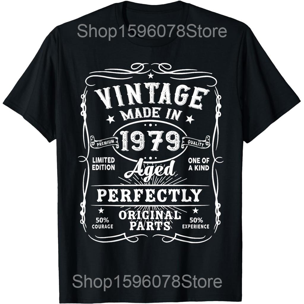 Vintage 1979 Limited Edition Cassette Tape 47th Birthday T Shirts Men Cotton Streetwear Tee Short Sleeve Unisex Loose Clothing
