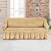 Universal Sofa Furniture Slipcover With Skirt Fitted Couch Cover For 1 /2 /3 /4 Seaters ,Washable Top Elastic Durable Seersucker Material