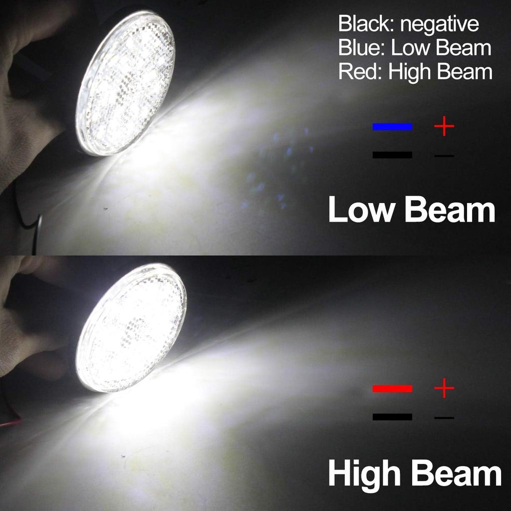 Biqing 2PCS Motorcycle Reflector Round 24 V Bike Reflector White (2.4 x .4 inches)