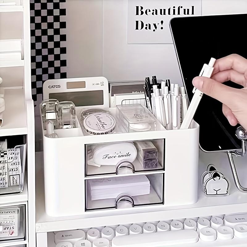 1ks Dvoubarevný Kreativní Víceúčelový Úložný Box na Psací Potřeby, Stolní Držák pro Kancelářské Úložiště
