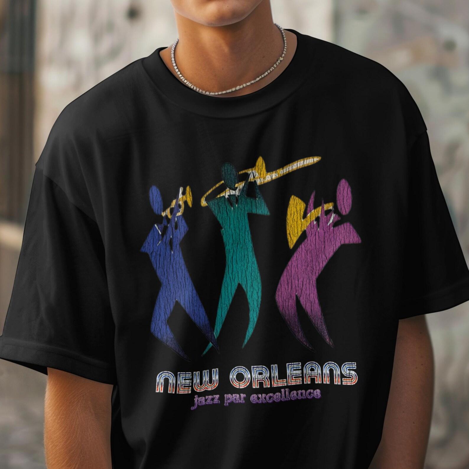New Orleans Jazz Par Excellence Shirt Retro Mid Century Modern Style Graphic Tee XL