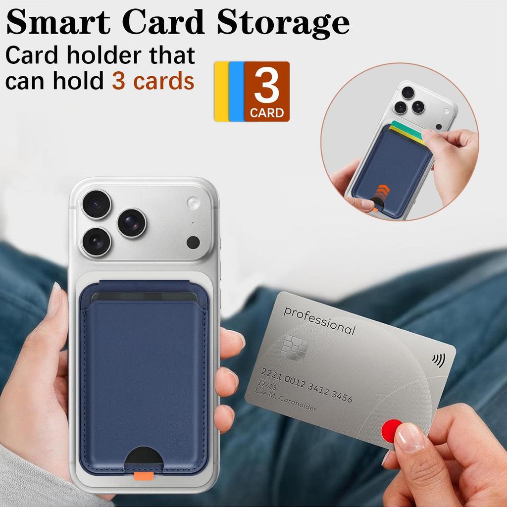 Magnetic Phone Case with Magsafe Ring and Foldable Card Holder Stand