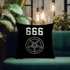 P-Pentagramm 666 Dämonisch S-Satanisch Kissenbezug Natürliche Leinen Bio-Stoff Beidseitiger Druck Atmungsaktiv Für Heimdekoration