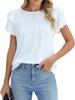 2025 Women's Spring/Summer Casual Pleated Short-Sleeve Pullover T-Shirt.