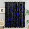 Set Of 2 Home Red Black Blue Blocks Space Lattice Curtains Bedroom Living Room Study Office Fashion Decorative Curtain For Great Made Polyester