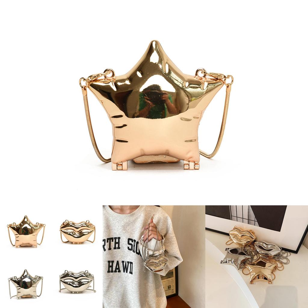 Chic Mini Acrylic Star Box Purse For Women Stylish Evening Clutch Bag With Chain Strap