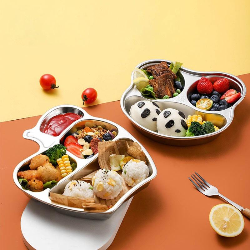 Delade tallrikar Barn Småbarn Bebisar Kompakta tallrikar Serveringsfat Middag Mellanmål Camping Rätter Material i rostfritt stål