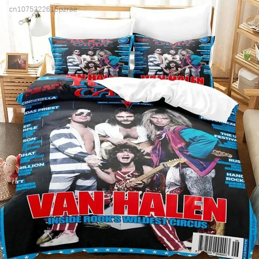 3D Print Eddie Van Halen Bedding Set Duvet Cover Bed Set Quilt Cover Pillowcase Comforter King Queen Size Boys Adult