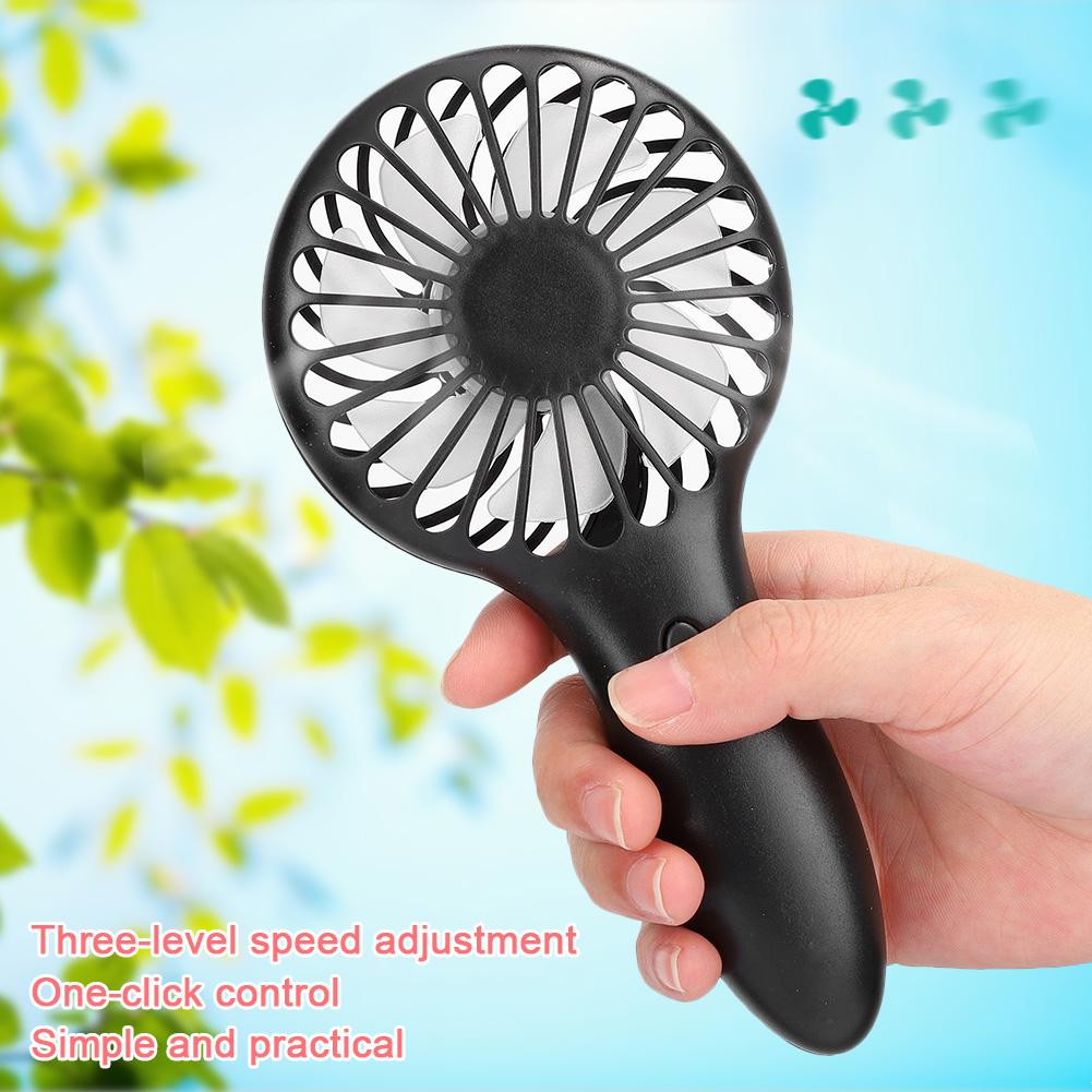 Ventilator de Mână Mini Sistem de Răcire Consumabile pentru Casă Birou 3 Viteze Desktop Electric PortabilNegru