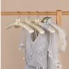 5PCS Wrinkle-resistant Satin Padded Display Hanger Soft Wrapped Clothes Hanger Clothing Store