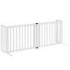 Dog Gate for Medium and Small Size Extendable Freestanding In Wood, 102-183x57x70 Cm, White