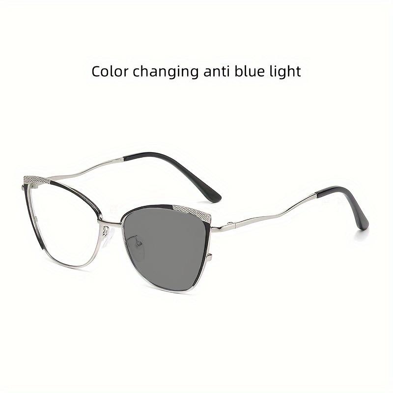Blue Light Blocking Glasses Photochromic Unisex Metal Frame For Butterfly Style Fashion Trend Eyewear For Men Women