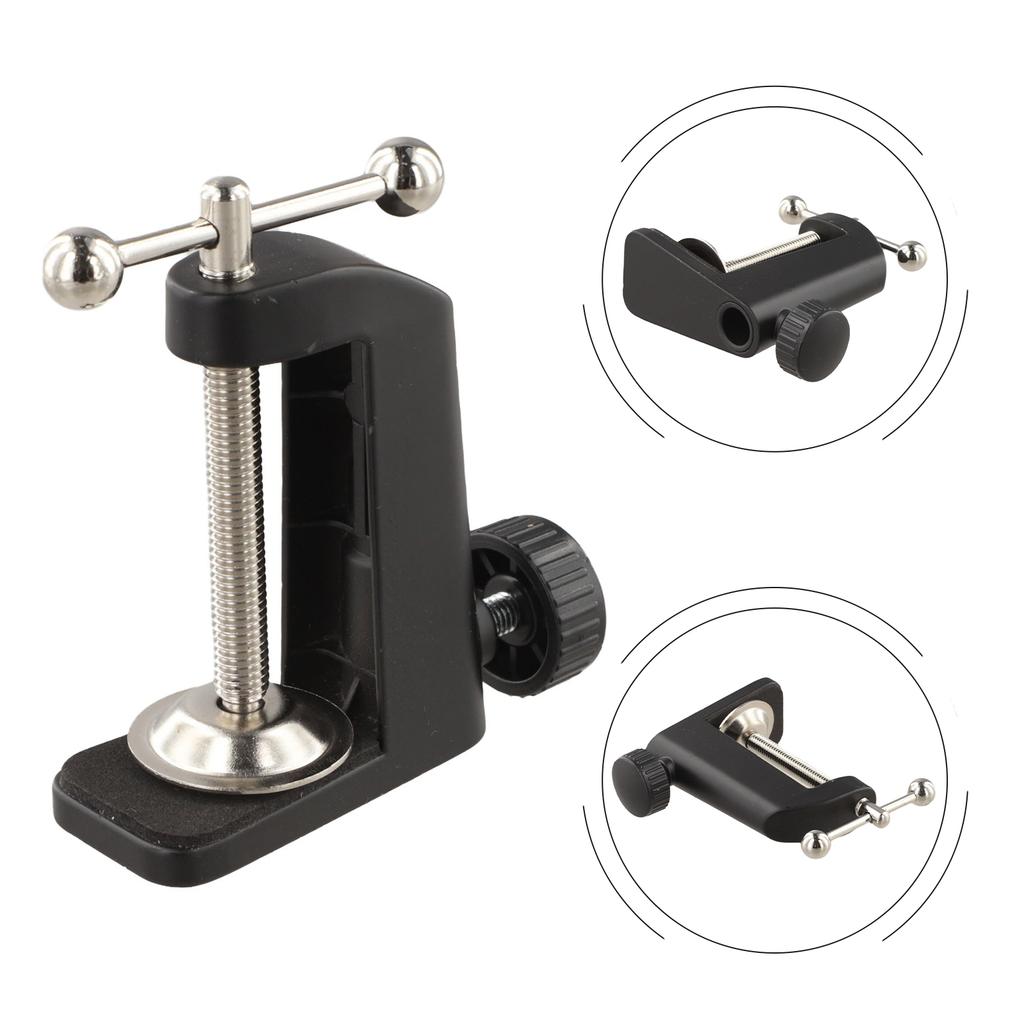 C Shape Bracket For Tools Tool Support Clamp White Aluminum Alloy Clamp 360 Rotation Stable Metal Base Strong Grip