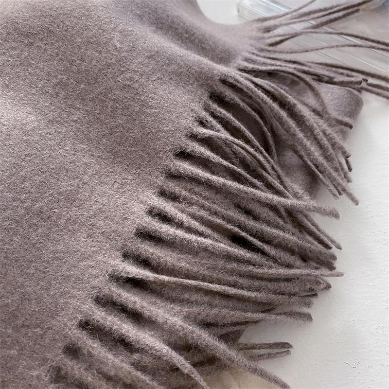 2025 Winter Wollschal für Damen Langer Warmer Kaschmirschal Hijab Einfaches Damen Schal Wickeltuch Weibliches Pashmina Bandana Kopftücher Neu