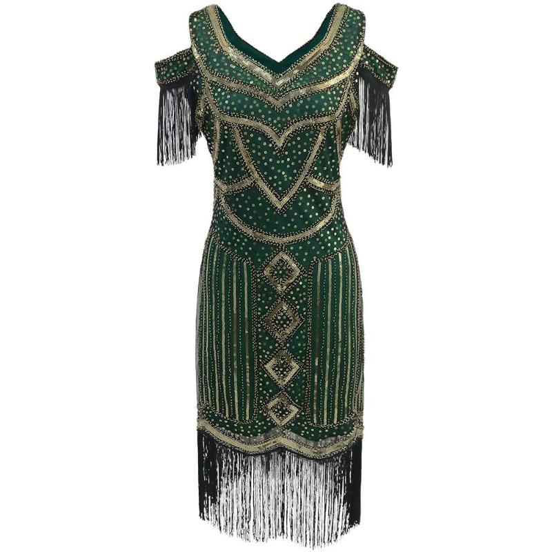 SXL Gatsby Vintage Evening Dress Tassel Dress High-end Banquet Party Sequin Dress