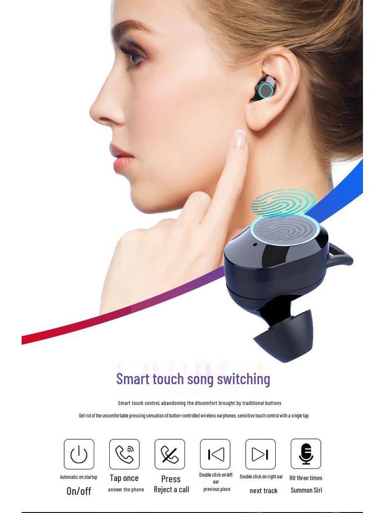 Wireless Bluetooth TWS Earbuds with Digital Display, Noise Cancelling, and Touch Control