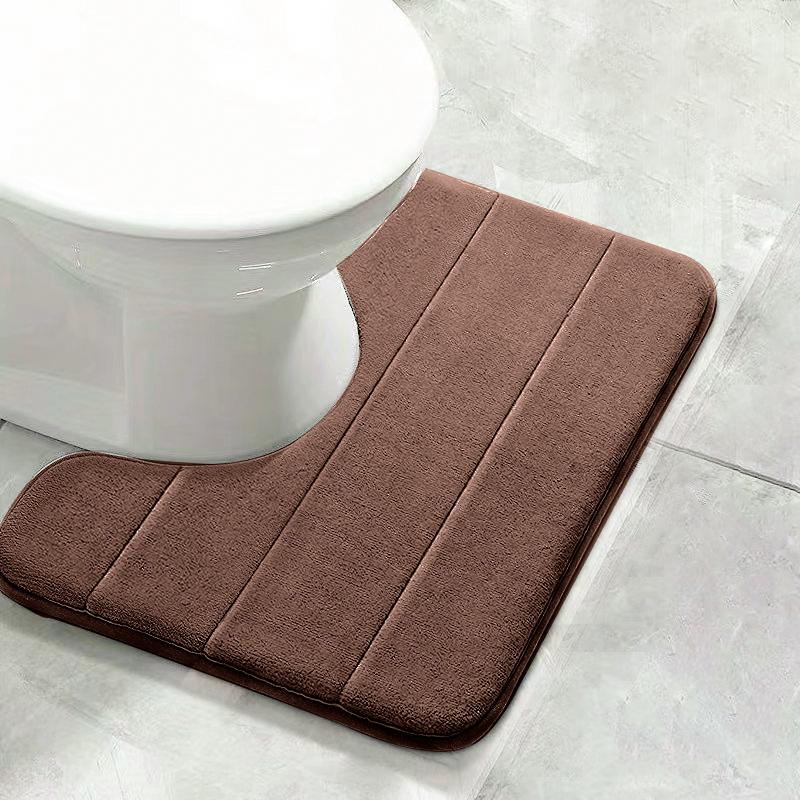 Coral Velvet Bathroom Mat Toilet Kitchen Drying Pad Anti-skid Bathtub Foot Mat Bath Floor Mat Absorbent Sink Pad Entrance Rug