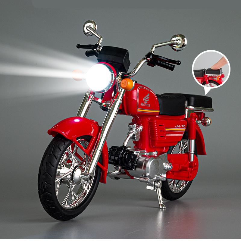 1/10 JiaLing JH-70 Alloy Classic Racing Motorcycle Diecasts Simulation Metal Street Sports Motorcycle Model Kids Toys Gift