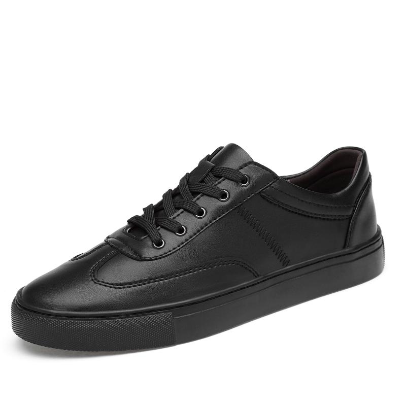 

Модные повседневные мужские кроссовки для ходьбы на открытом воздухе, обувь на плоской подошве из натуральной кожи, мужская обувь для скейтборда, удобные мужские кроссовки Tenis Masculino 49 чёрный