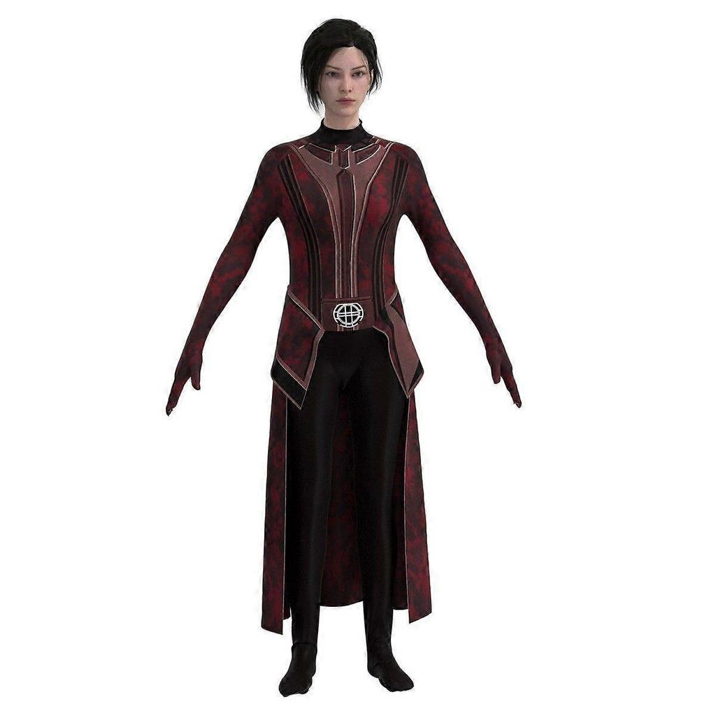 Costume Cosplay WandaVision Stesso Abito Striscia Rossa/Stampa Tessuto Seta di Latte Varie Taglie