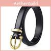 Gold Color Solid Buckle Decoration Women Casual Slim Waist Belt For Use Daily