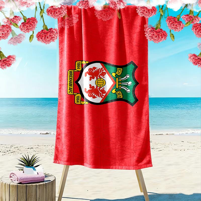 Ręcznik plażowy z nadrukiem Wrexham AFC, Duży miękki szybkoschnący ręcznik na plażę, kemping, basen