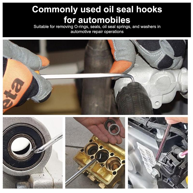 4Pcs 135Mm Car Auto Vehicle Oil Seal Screwdrivers Set O-Ring Seal Gasket Puller Remover Pick Hooks Repair Tools For Car