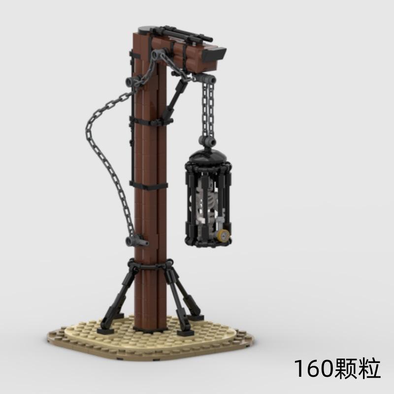 Building Block Skeleton Man Hanging Cage Cage Prison Model Assembled Toy Compatible Small Particle Set