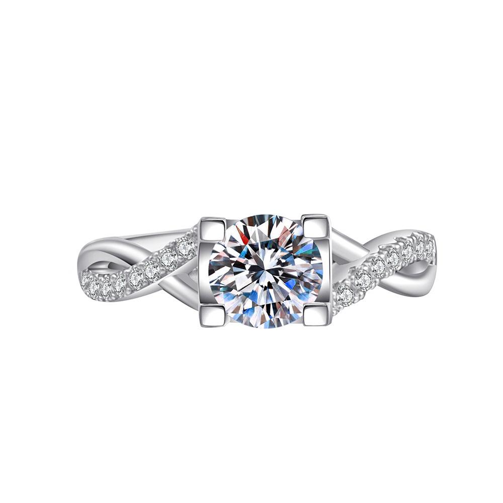 Open Adjustable European and American Style New Imitation Mosane Diamond Adjustable Girls' Ring Fashionable Creative Ring