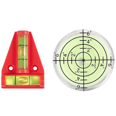 2-Wege Mini Wasserwaagen Zubehör Wohnwagen Auto & 32 X 7 mm Acryl Bullseye Libelle Runde Libelle Blasenwaage Zubehör