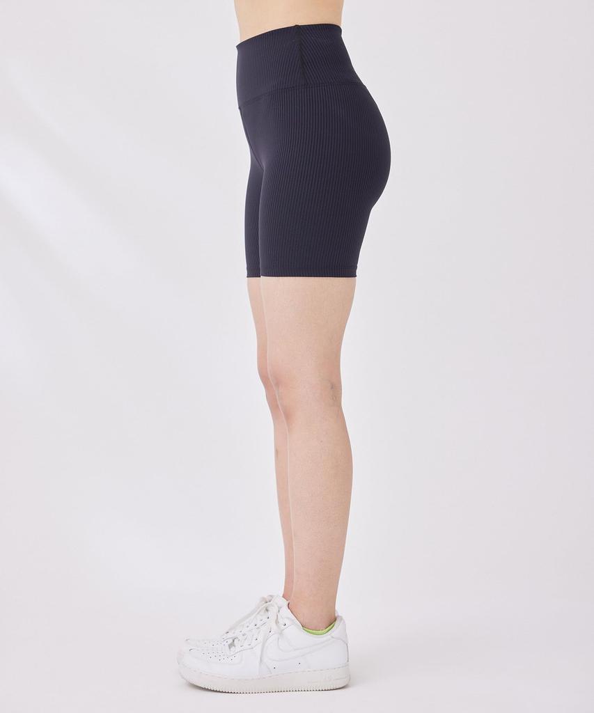 Nergy Year of Ours Ribbed Biker Black Maine Women's Hi-High Shorts, NBS14260, (01)