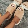 Cozy Fluffy Faux Furry House Slippers Single Band Open Toe Platform Fuzzy Shoes Comfy Warm Home Slippers