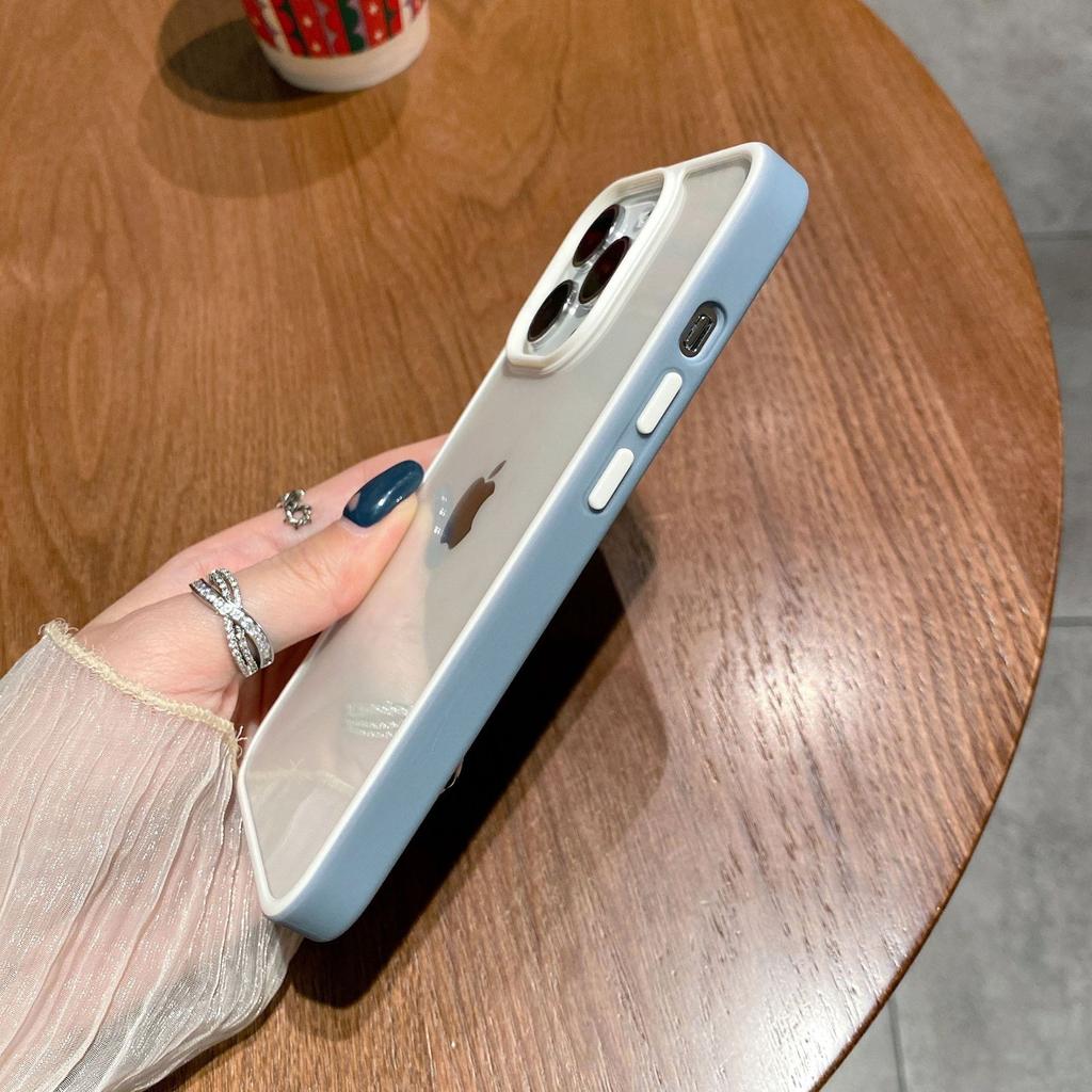 Applicable To Iphone16ProMax Acrylic Phone Case Two Color Youdun 15 Transparent Apple 14 Creative Contrast Color Set