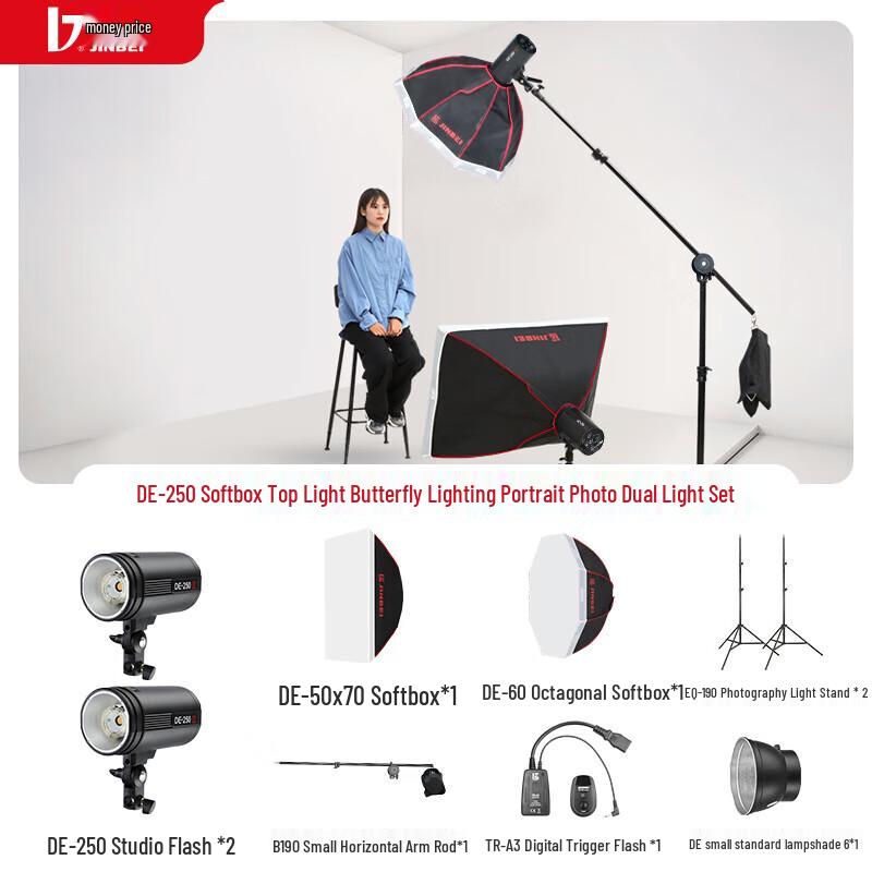 JINBEI DE250W Professional Photography Studio Flash Light Kit