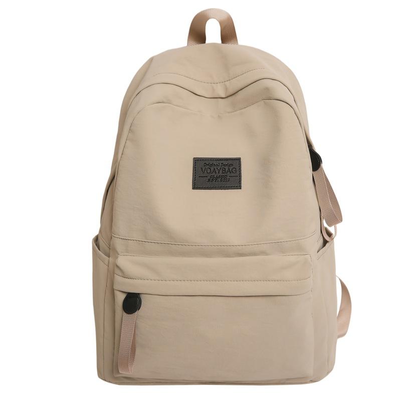 Schoolbag Backpack Solid Color Large Capacity High Value Fashion Trend Versatile School Bag Junior High School Student College Student Backpack