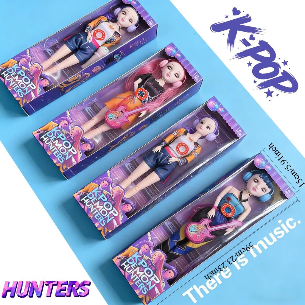 Set Bambole alla Moda Stile Musicale – Figure di Ragazze Trendy K-P con Chitarra e Microfono – Fantastico Set da Gioco da Collezione